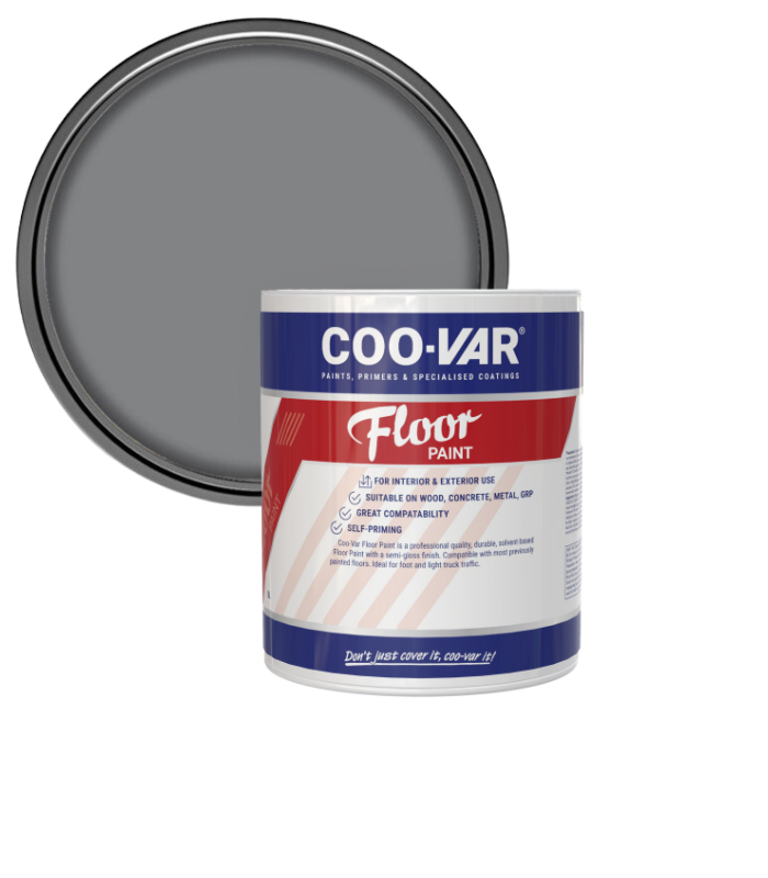 CooVar Floor Paint - Flint Grey - 2.5 Litre