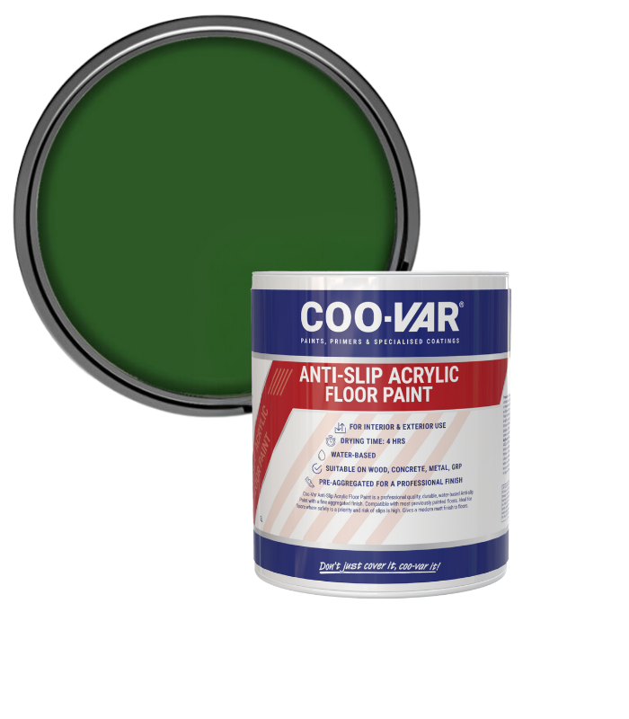 CooVar Anti Slip Acrylic Floor Paint - Green - 2.5 Litre