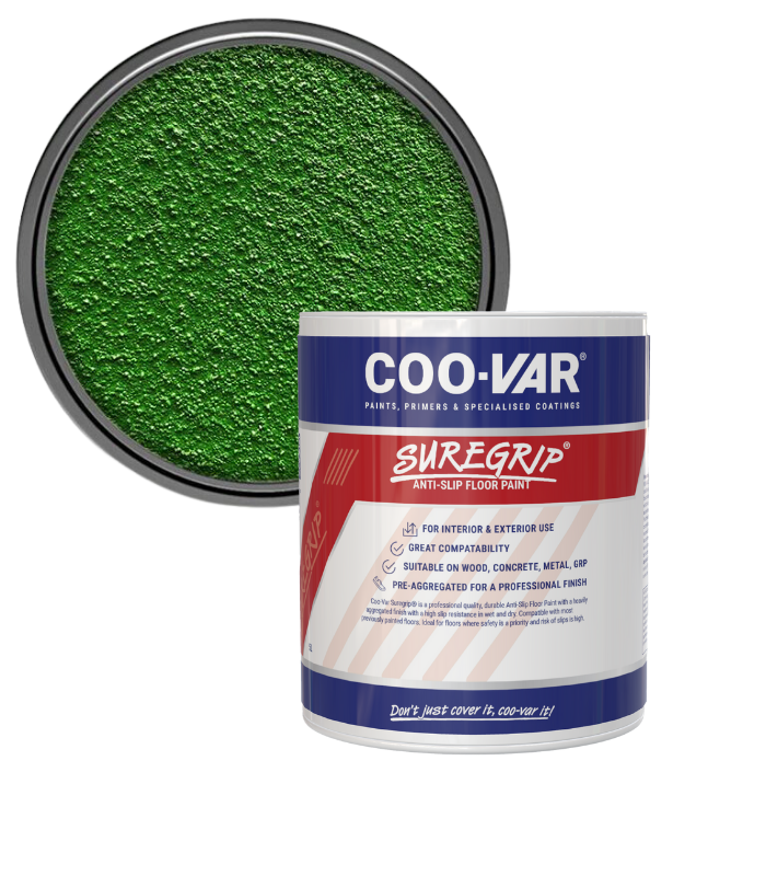 CooVar Suregrip Anti Slip Floor Paint - Green - 2.5 Litre