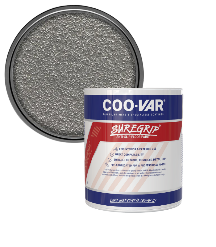 CooVar Suregrip Anti Slip Floor Paint - Light Grey - 2.5 Litre