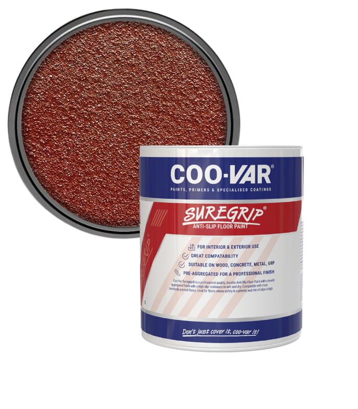 CooVar Suregrip Anti Slip Floor Paint - Tile Red - 2.5 Litre