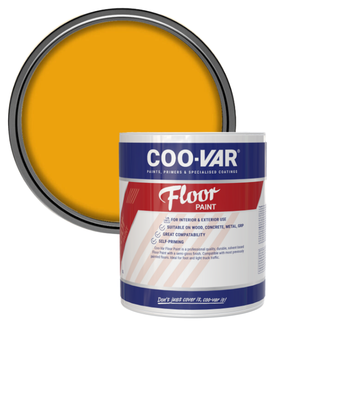 CooVar Floor Paint - Safety Yellow - 2.5 Litre