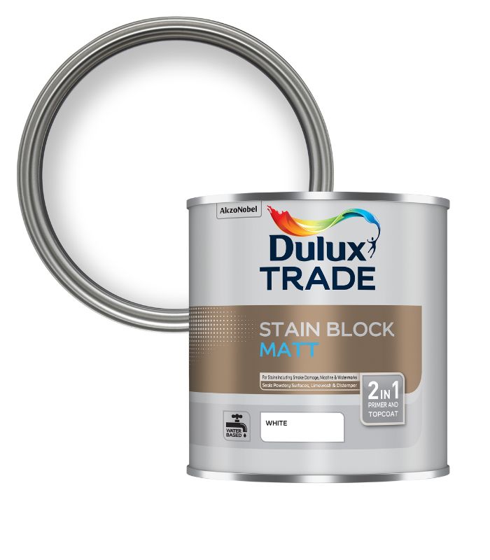 Dulux Trade Stain Block Matt - White - 2.5L