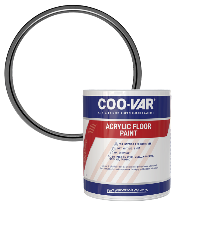 CooVar Acrylic Floor Paint - White - 2.5 Litre