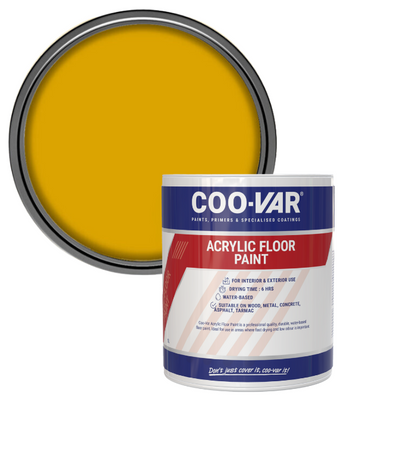 CooVar Acrylic Floor Paint - Yellow - 2.5 Litre