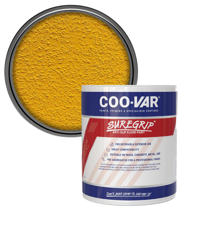 CooVar Suregrip Anti Slip Floor Paint - Yellow - 2.5 Litre