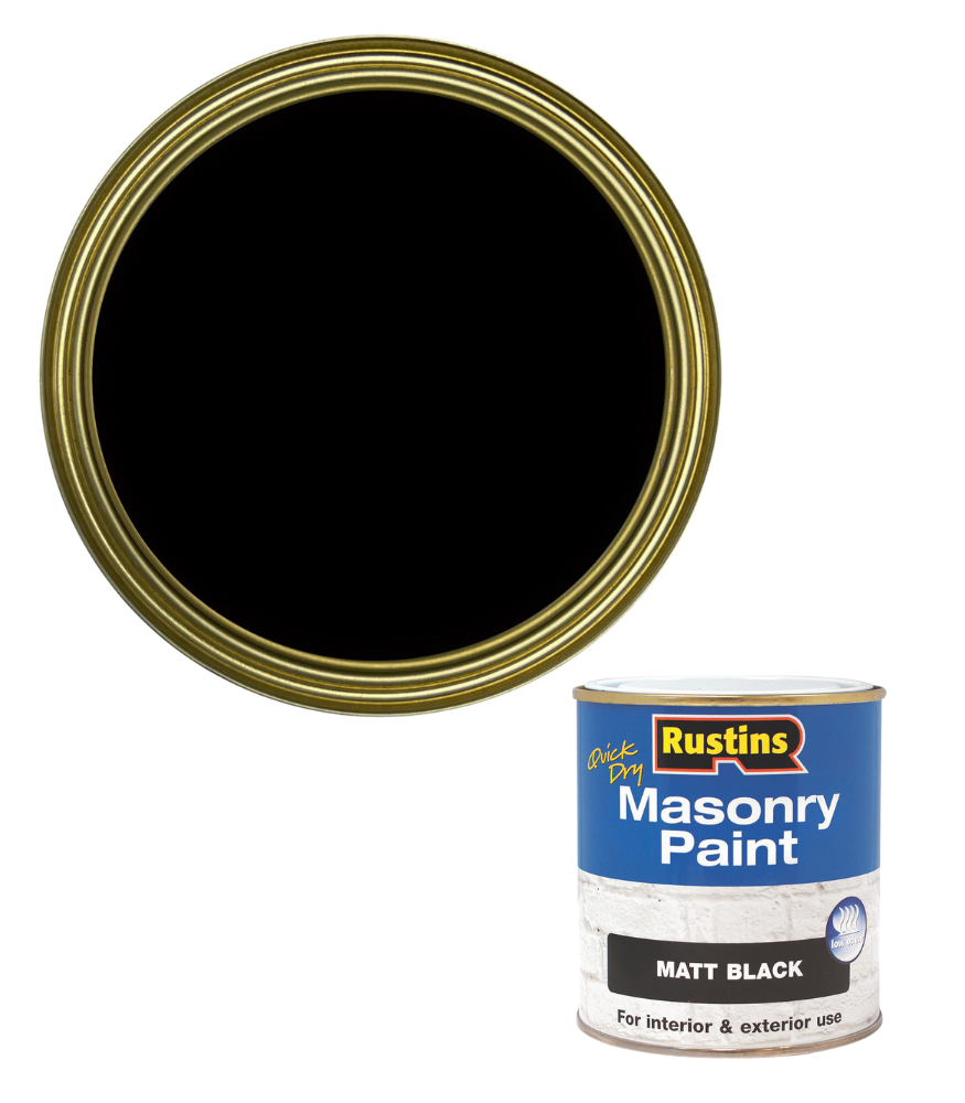 Rustins Quick Dry Masonry Paint - Black - 250ml