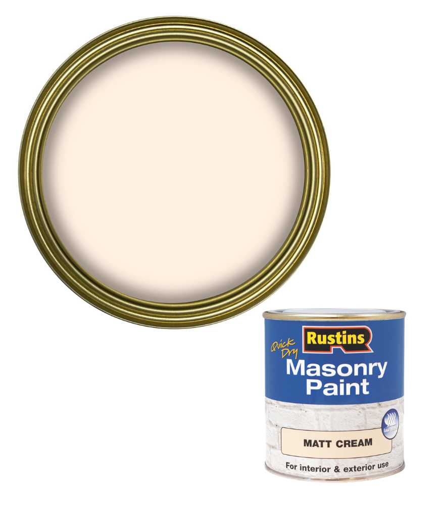 Rustins Quick Dry Masonry Paint - Cream - 250ml