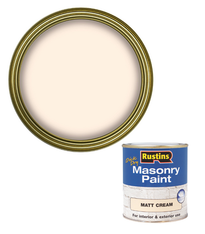 Rustins Quick Dry Masonry Paint - Cream - 250ml