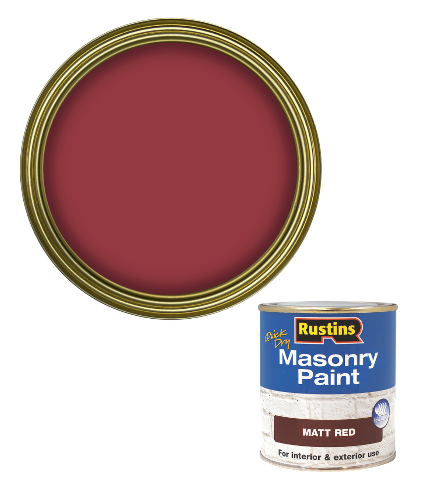 Rustins Quick Dry Masonry Paint - Red - 250ml
