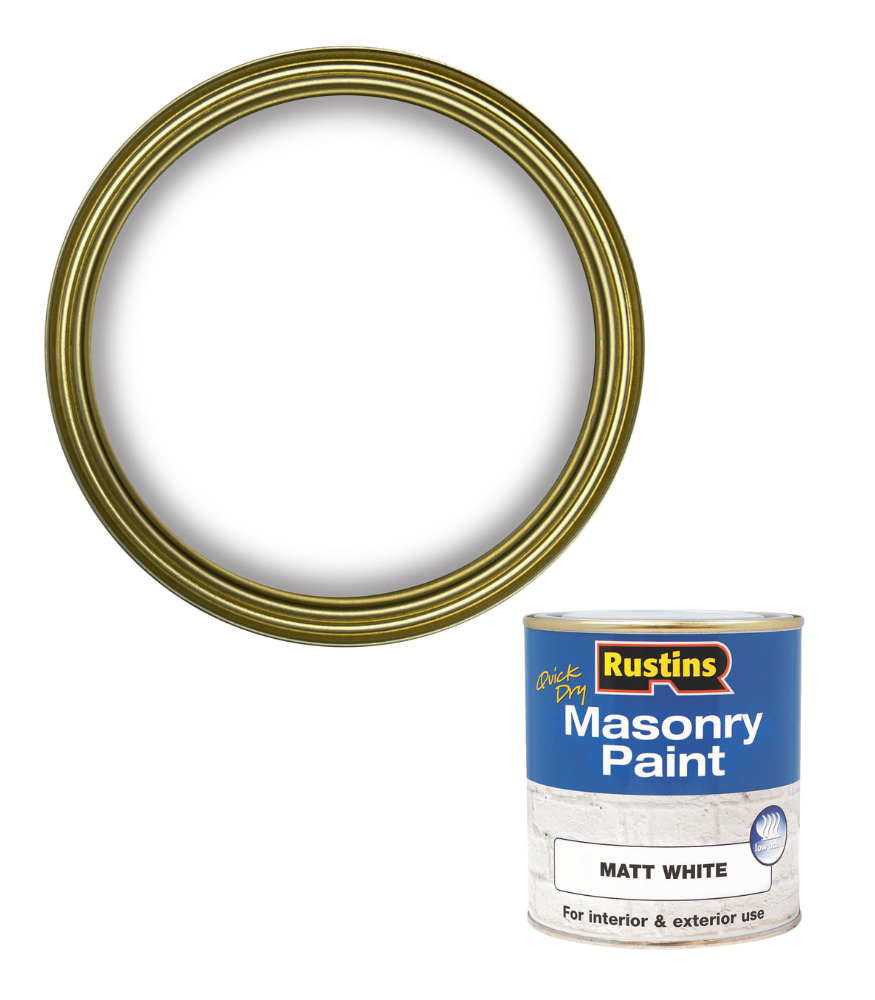 Rustins Quick Dry Masonry Paint - White - 250ml