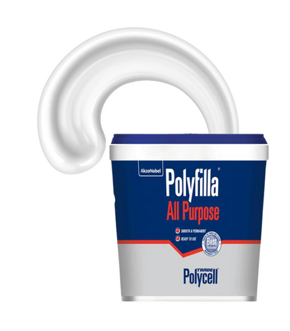Polycell Trade All Purpose Polyfilla Filler - Ready Mixed Tub - 2 Kg