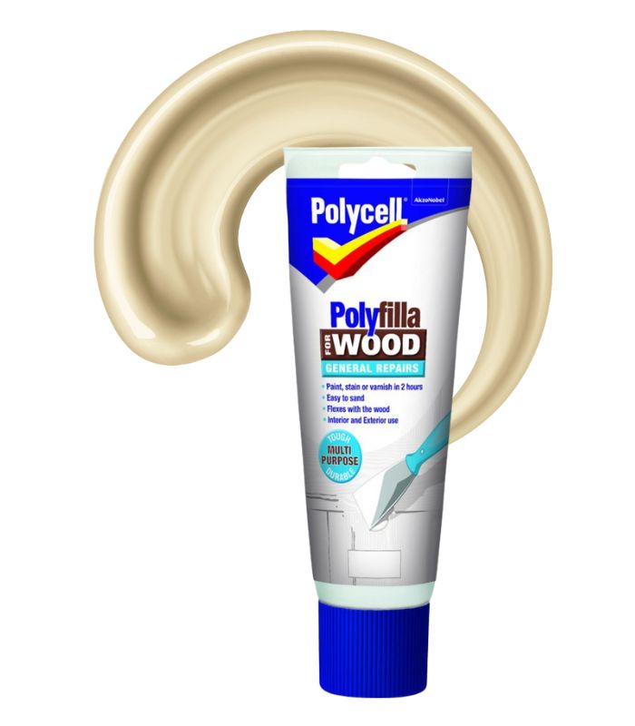 Polycell Polyfilla Wood Filler General Repairs - Ready Mixed Tube - Light - 330g