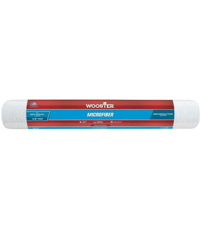 Wooster Microfiber 3/8" Nap Semi Smooth Paint Roller Sleeve - 18 Inch