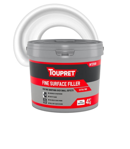 Toupret Fine Surface - Extra Fine Ready Mixed Interior Filler - 4Kg