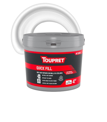 Toupret Quick Fill Ready Mixed Lightweight Interior Filler - 4L