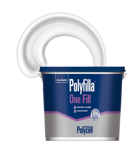 Polycell Trade Polyfilla One Fill Filler - Ready Mixed Tub - 4L