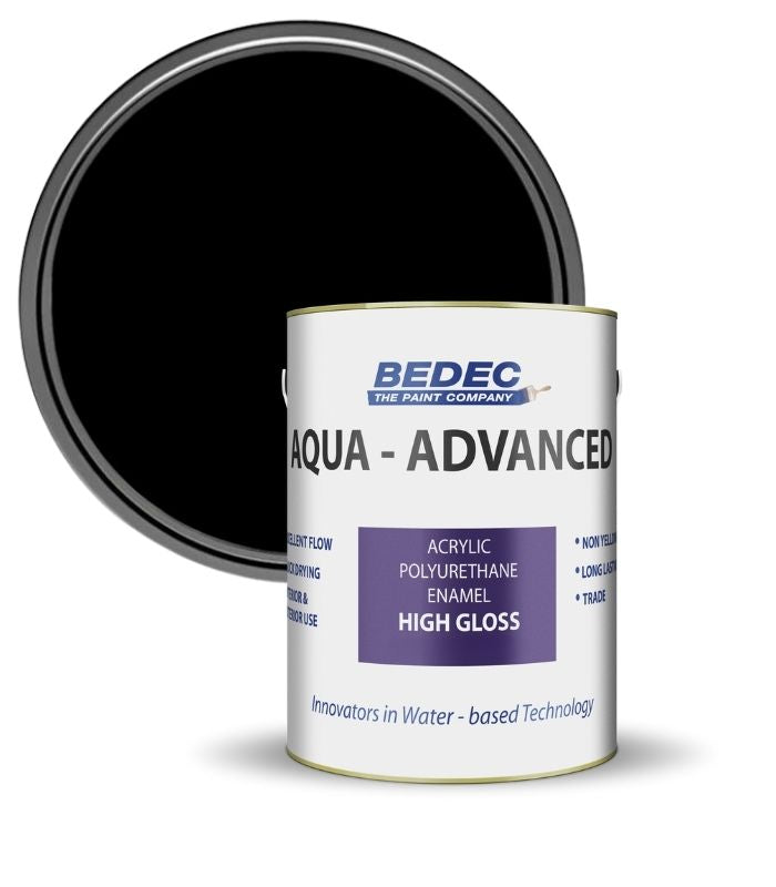 Bedec Aqua Advanced Paint Gloss - Black - 5 Litre