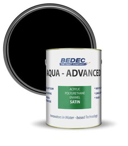 Bedec Aqua Advanced Paint Satin - Black - 5 Litre