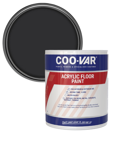 CooVar Acrylic Floor Paint - Black - 5 Litre