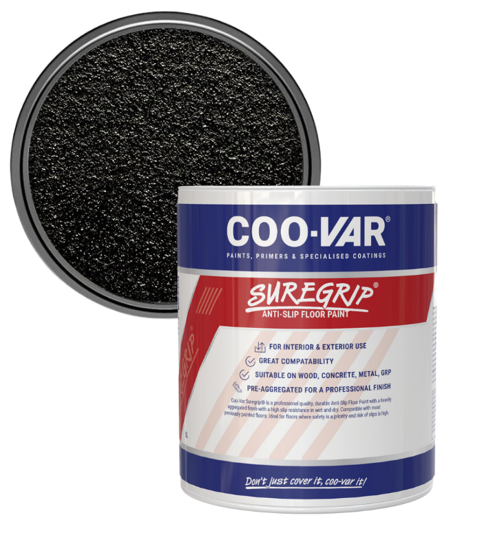 CooVar Suregrip Anti Slip Floor Paint - Black - 5 Litre