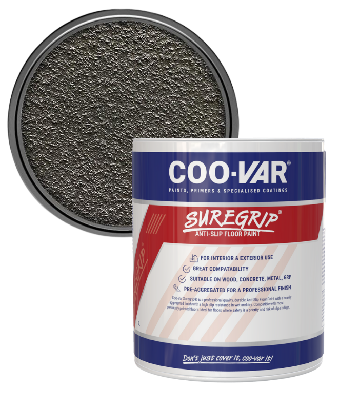 CooVar Suregrip Anti Slip Floor Paint - Grey - 5 Litre