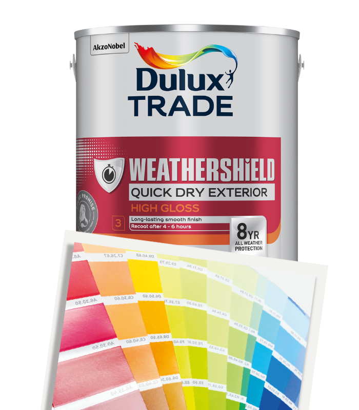 Dulux Trade Weathershield Quick Dry Exterior High Gloss 5L - Tinted Mixed Colour