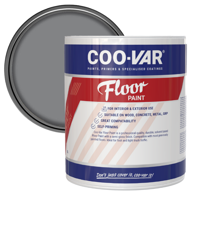 CooVar Floor Paint - Flint Grey - 5 Litre