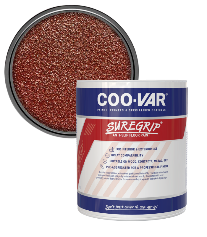 CooVar Suregrip Anti Slip Floor Paint - Tile  Red - 5 Litre