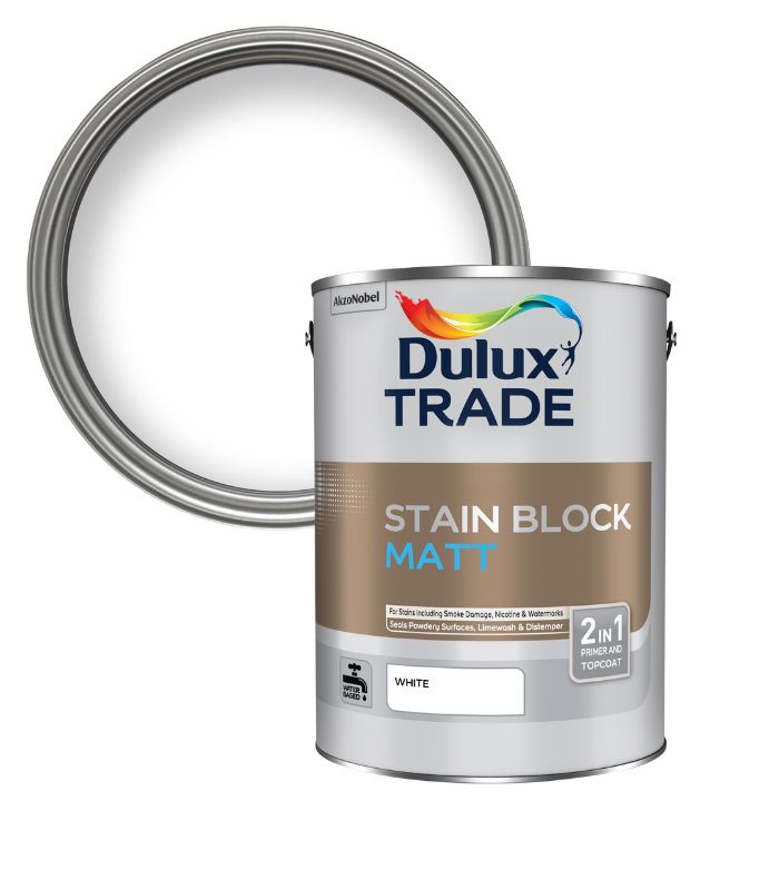 Dulux Trade Stain Block Matt - White - 5L