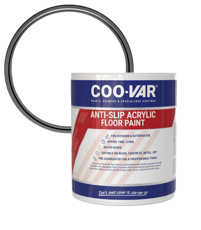 CooVar Anti Slip Acrylic Floor Paint - Clear - 5 Litre