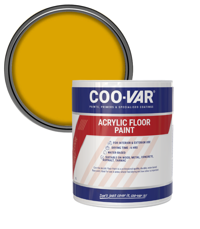 CooVar Acrylic Floor Paint - Yellow - 5 Litre