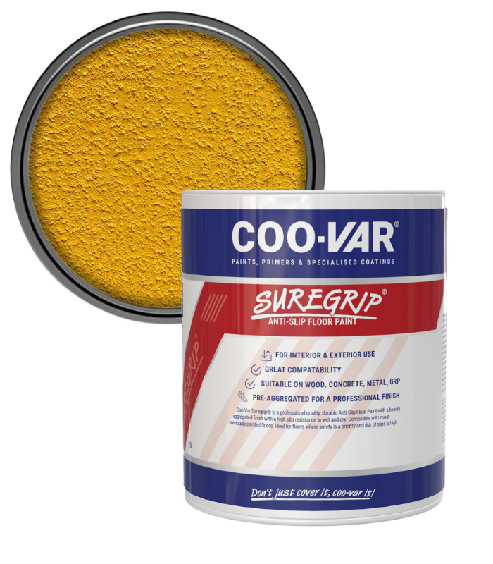 CooVar Suregrip Anti Slip Floor Paint - Yellow - 5 Litre