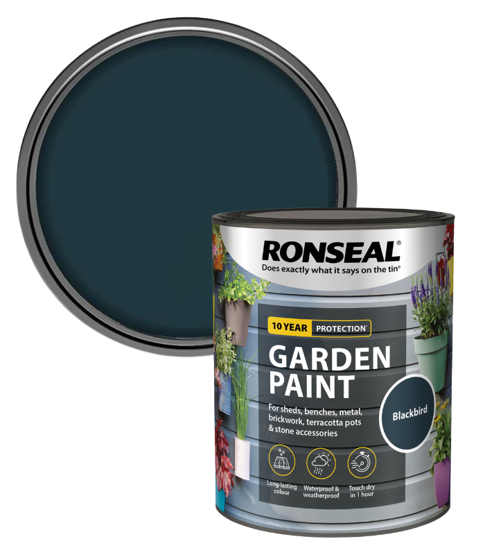 Ronseal Garden Paint - Blackbird - 750ml