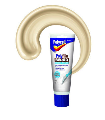 Polycell Polyfilla Wood Filler General Repairs - Ready Mixed Tube - Light - 75g