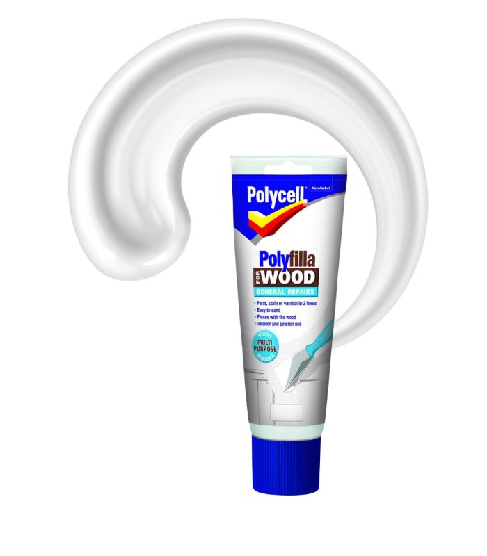 Polycell Polyfilla Wood Filler General Repairs - Ready Mixed Tube - White - 75g