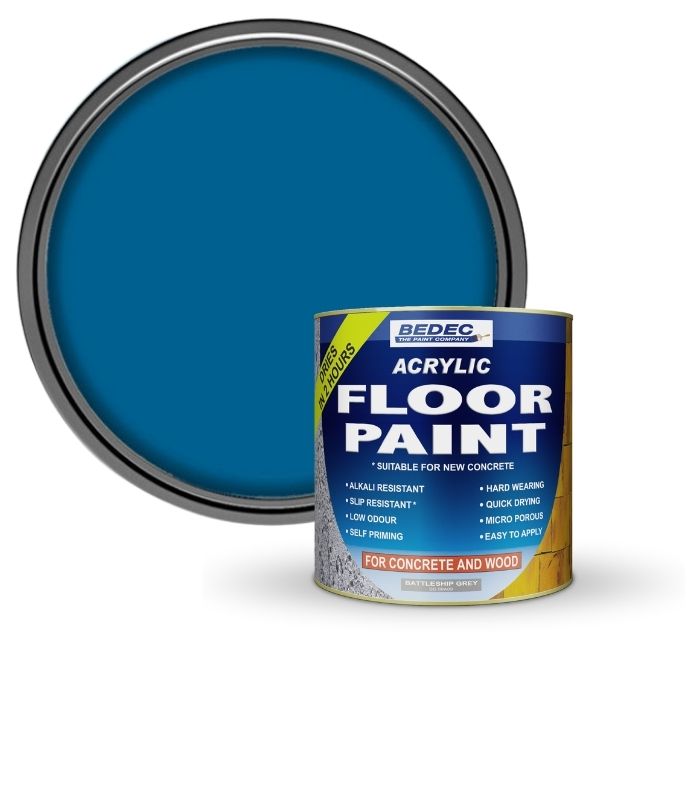 Bedec Acrylic Floor Paint - Blue - 1 Litre