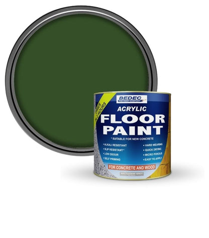 Bedec Acrylic Floor Paint - Dark Green - 1 Litre