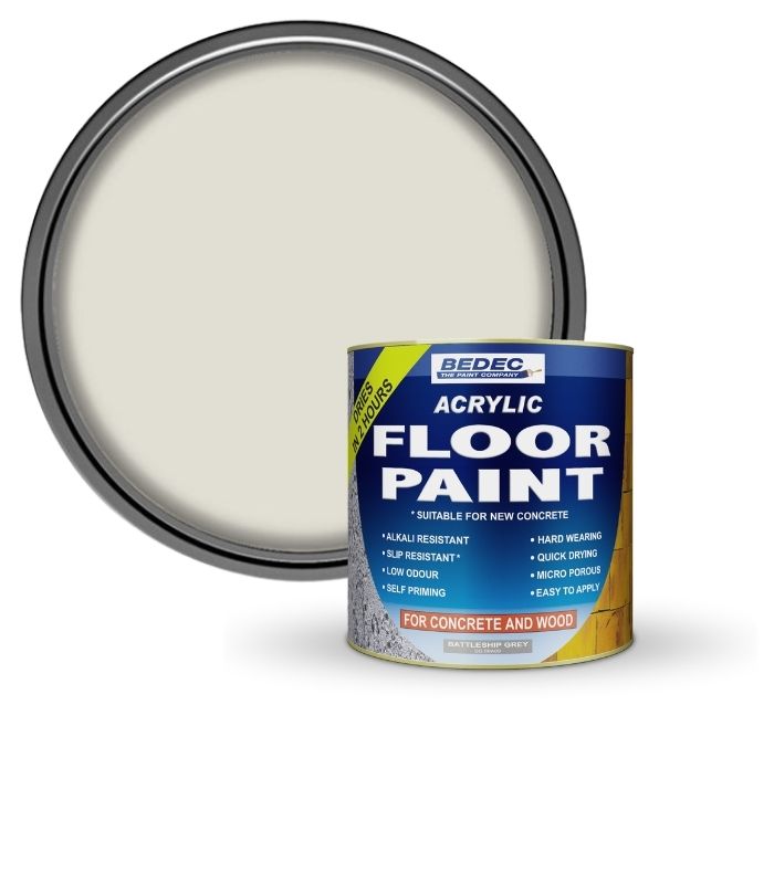 Bedec Acrylic Floor Paint - Light Grey - 1 Litre