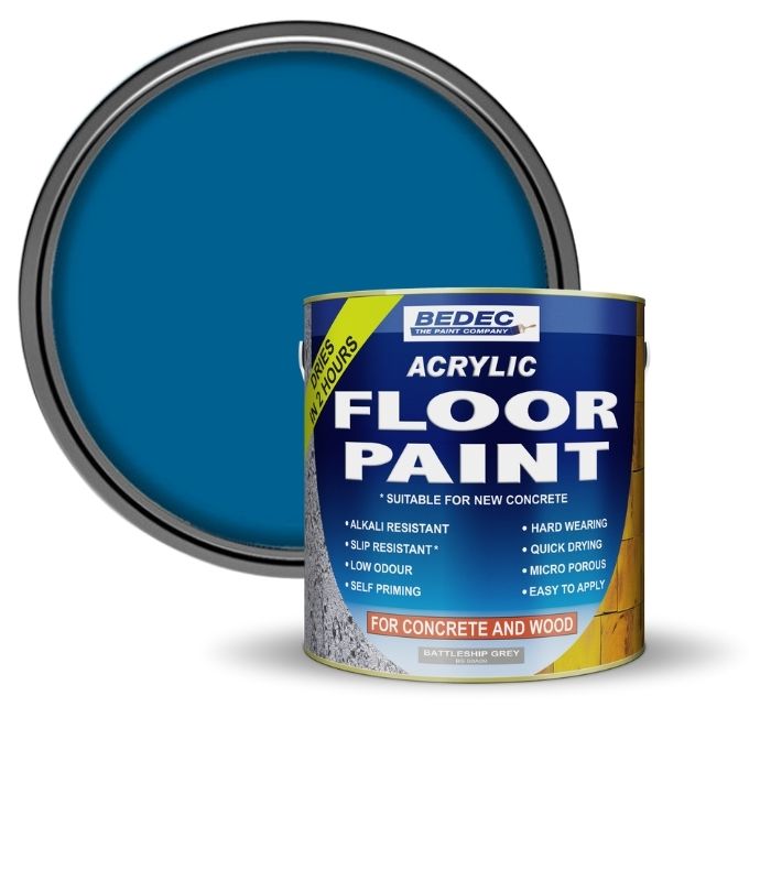 Bedec Acrylic Floor Paint - Blue - 2.5 Litre