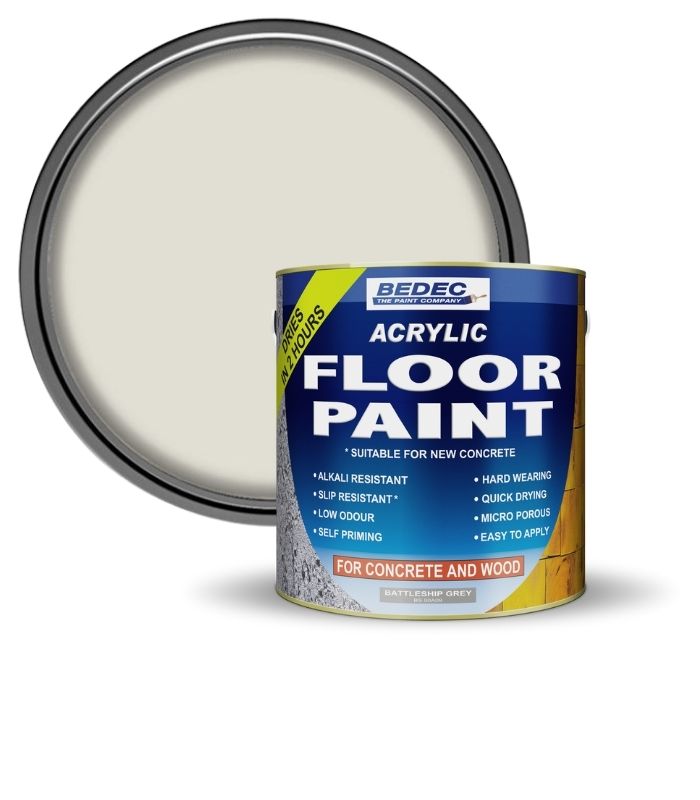 Bedec Acrylic Floor Paint - Light Grey - 2.5 Litre