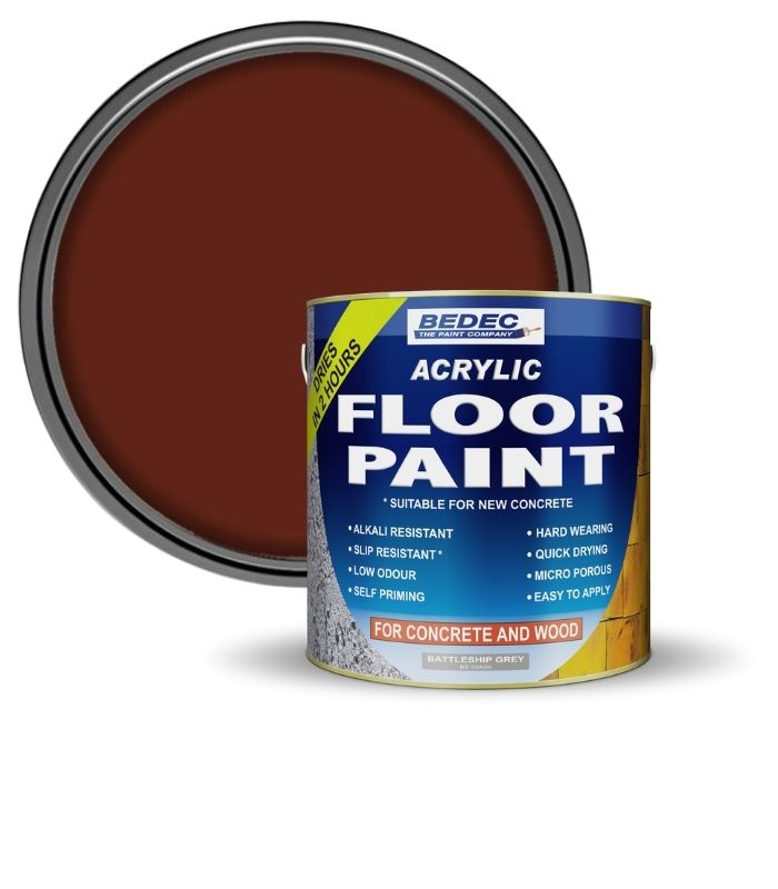 Bedec Acrylic Floor Paint - Tile Red - 2.5 Litre