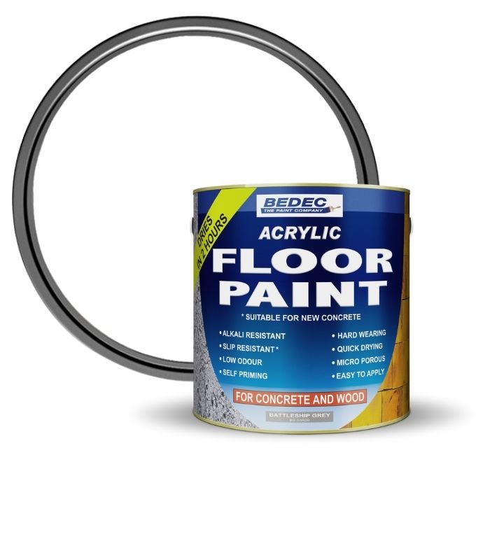 Bedec Acrylic Floor Paint - White - 2.5 Litre