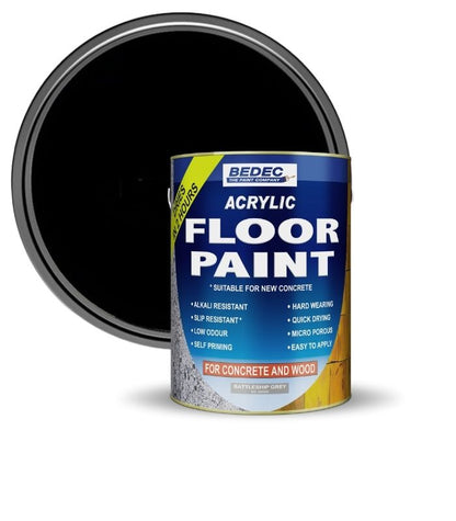 Bedec Acrylic Floor Paint - Black - 5 Litre