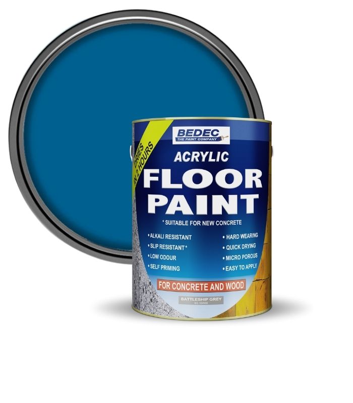 Bedec Acrylic Floor Paint - Blue - 5 Litre