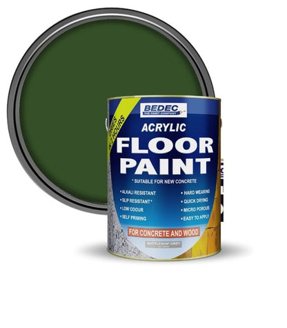 Bedec Acrylic Floor Paint - Dark Green - 5 Litre