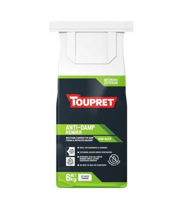 Toupret Anti Damp Render - White - Powder - 6kg