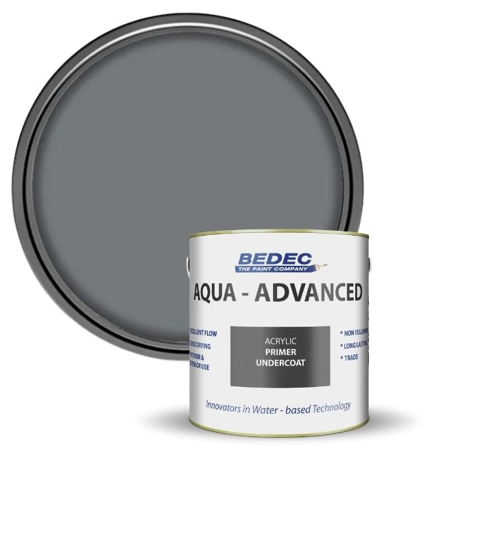 Bedec Aqua Advanced Paint Primer Undercoat - Dark Grey - 1 Litre