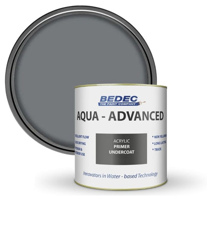 Bedec Aqua Advanced Paint Primer Undercoat - Dark Grey - 2.5 Litre