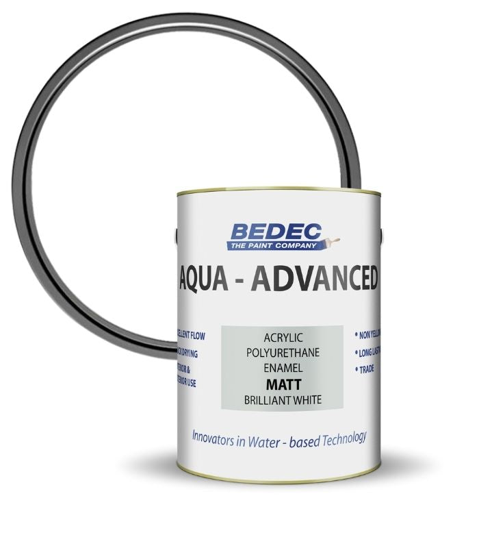 Bedec Aqua Advanced Paint Matt - Brilliant White - 5 Litre